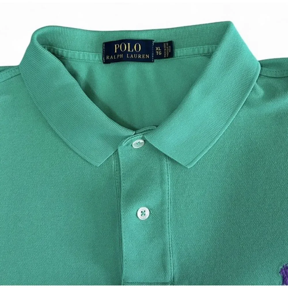 Polo Ralph Lauren Men's Green Classic Short Sleeve Cotton Polo Shirt Size XL